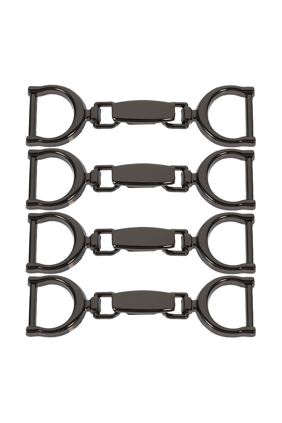 4Pcs Dark Grey Metal Buckle Clips for Shoes Adjustable Chain Buckles for Clothing and Belts