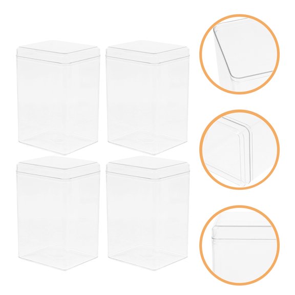 HONMEET 4Pcs Exhibition Collection Storage Box Clear Display Case for Action Figures and Model Collection
