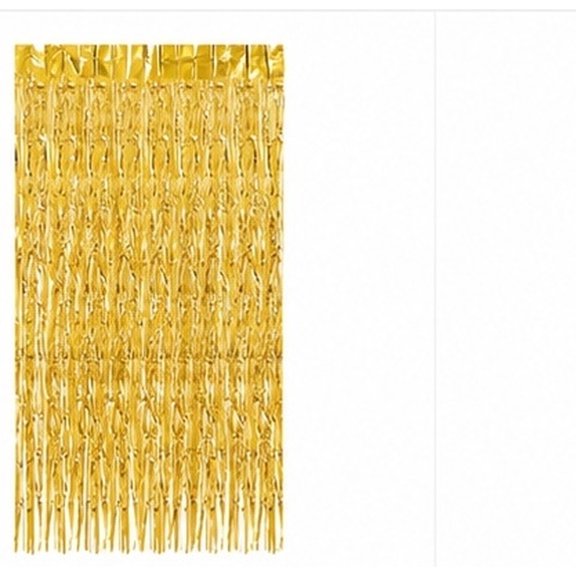 HONMEET 4 Pcs Tinsel Fringe Backdrop Curtains, Metallic Foil Door Streamer Decorations for Birthday Party, Wedding Events