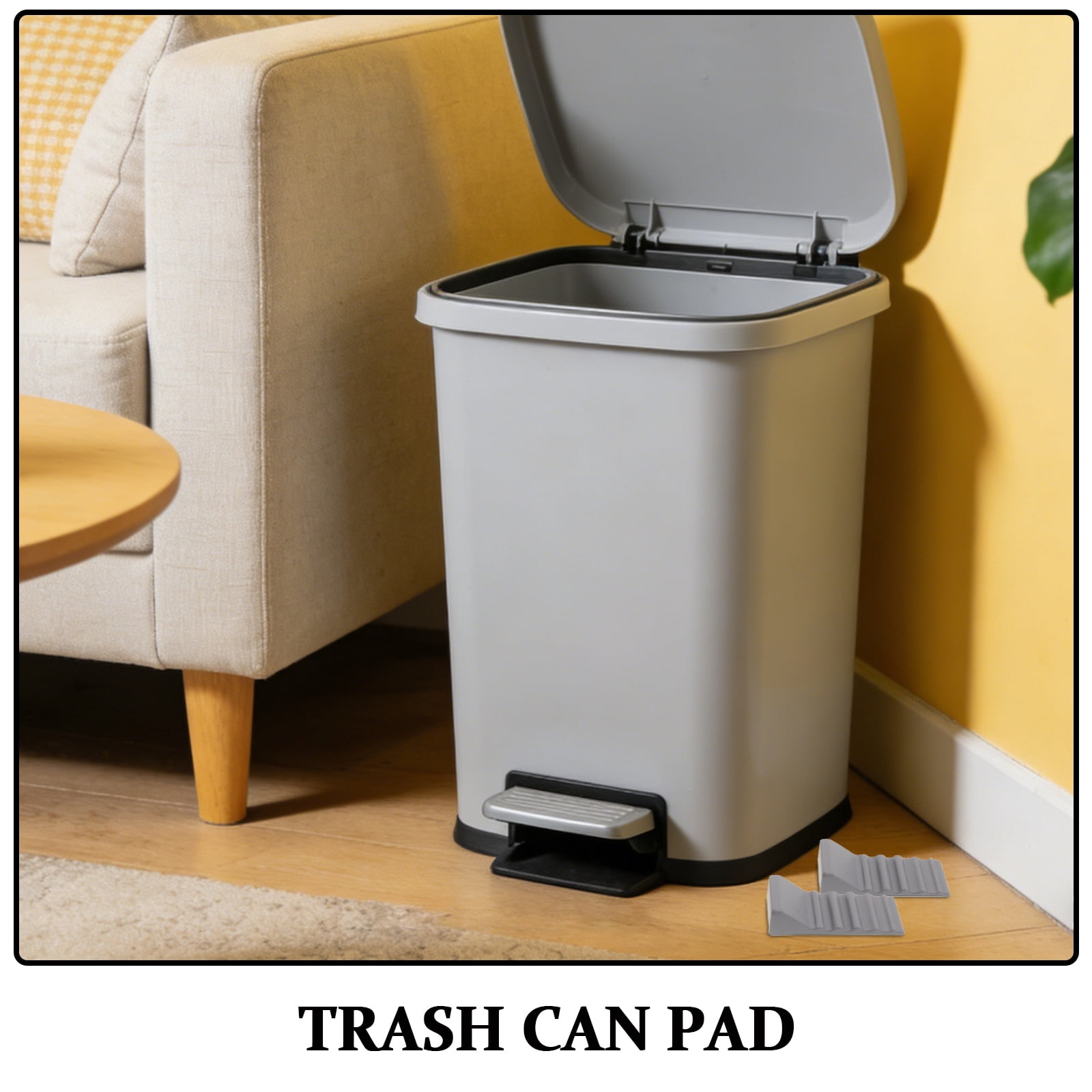 HONMEET 4-Pack Grey Trash Can Pads Nonslip Wall Guards to Prevent ...