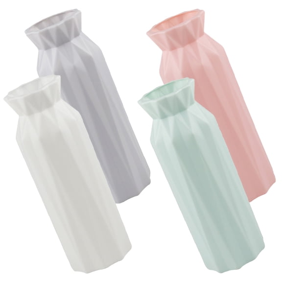 HONMEET 4Pcs Geometric Flower Vase Simple Elegant Design Colors 7X20.5Cm Scandinavian Style