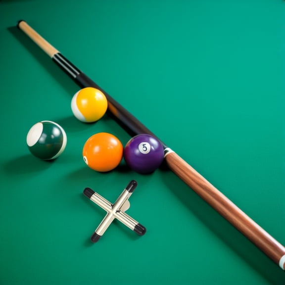 HONMEET 4Pcs Portable Golden Pool Cue Bridge Head Cross Shaped Holder for Billiard and Snooker Use