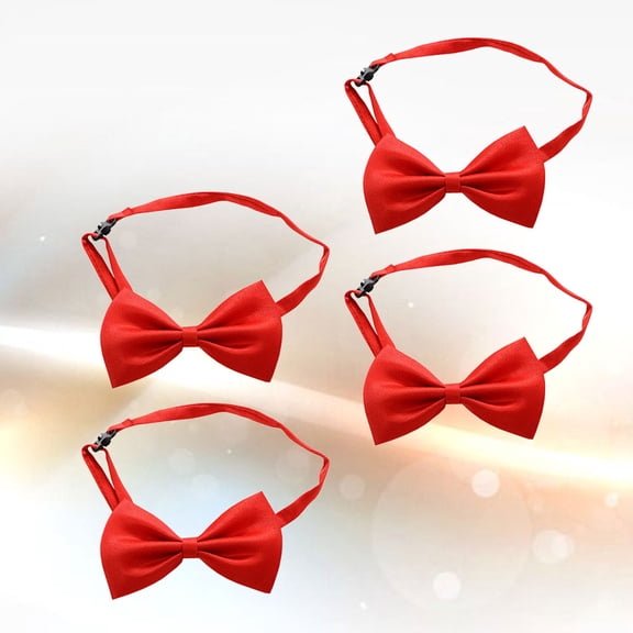 HONMEET Red Bow Tie for Graduation Adjustable Buckle Strap Comfortable Wear 4Pcs