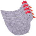 HONMEET 4Pcs Grey Cloth Egg Bags Easter Chick Shaped Decor Egg Covers ...