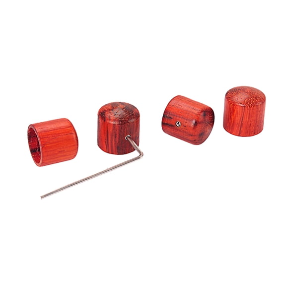 HONMEET 4Pcs Insert Effect Pedal Knobs Wooden Bamboo for Electric Guitar Bass Brown