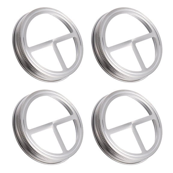 HONMEET Toothbrush Cup Lid Ring Silver Stainless Steel 4Pcs