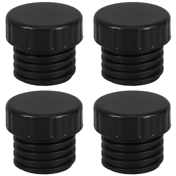 HONMEET 4-Pack Black Plastic Light Socket Safety Covers for Indoor Outdoor Lamp and Electrical Socket Plugs