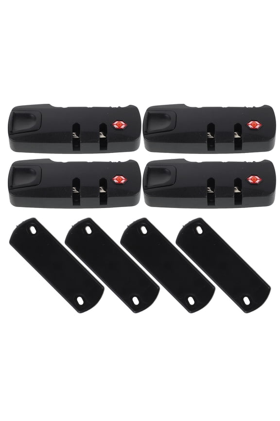 4-Pack Compact Black Anti-Theft Locks for Luggage, Toolboxes, Backpacks, and Travel Security