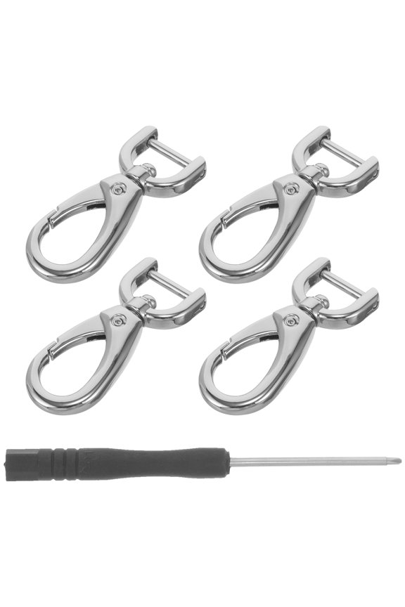 4Pcs Lightweight Silver Swivel Buckles Zinc Alloy Durable Bag Strap Buckles Portable