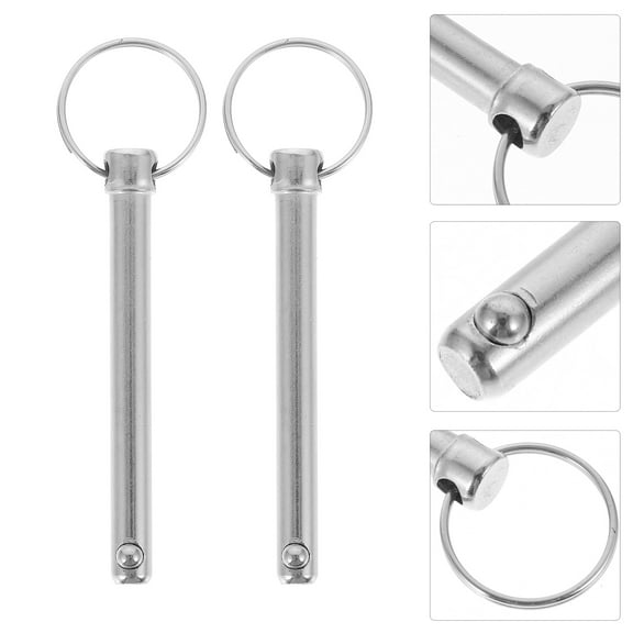 HONMEET 4Pcs Locking Hitch Pin Plated Silver Carbon Steel Rust Resistant for Mechanical Use