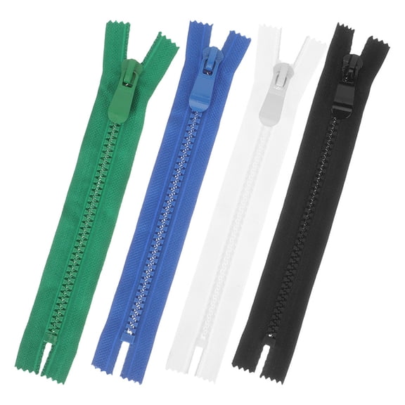 HONMEET 4Pcs Multi-Color Resin Open End Zippers for Garment Repair Bag and Backpack Accessories