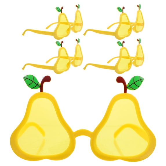 HONMEET 4-Pack Yellow Irregular Shaped Glasses Photo Booth Props for Pool Parties, Celebrations, and Fun Events