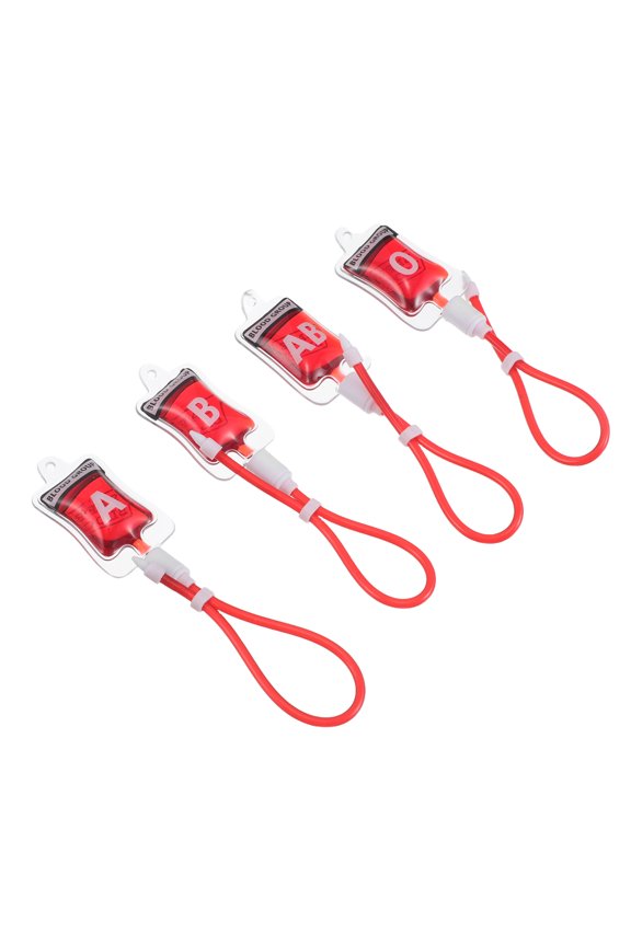 4-Pack Red Keychains for Bag Decor, Realistic Vampire Pendant Charms, Accessories