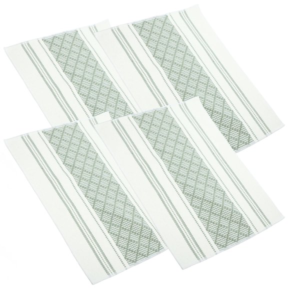HONMEET 4-Piece Dining Table Mats Set, Polyester Cotton Blend, Farmhouse Style Tabletop Placemats for Kitchen and Dining Room