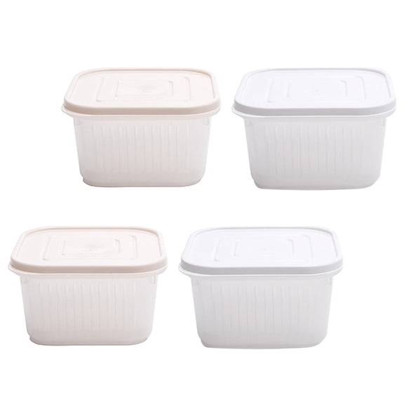 HONMEET 4pcs Transparent Food Storage Containers Freshness Preservation Boxes Kitchen Pantry Organization