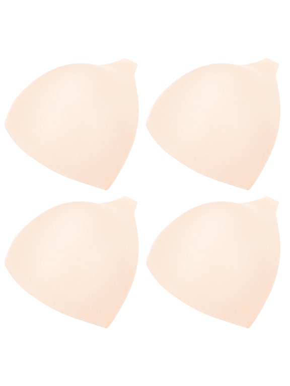 4Pcs Beige Swimsuit Pads Removable Inserts Anti-See-Through Soft Comfortable Bra Padding for Women