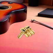 LITINKIMI Honmeet Precision Tuning Golden Metal Bass Guitar Bridge for Headless Bass