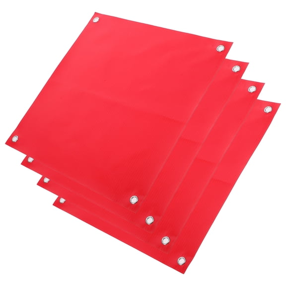 HONMEET 4-Pack Red Traffic Safety Flags with Plastic Handles for Emergency and Roadside Use