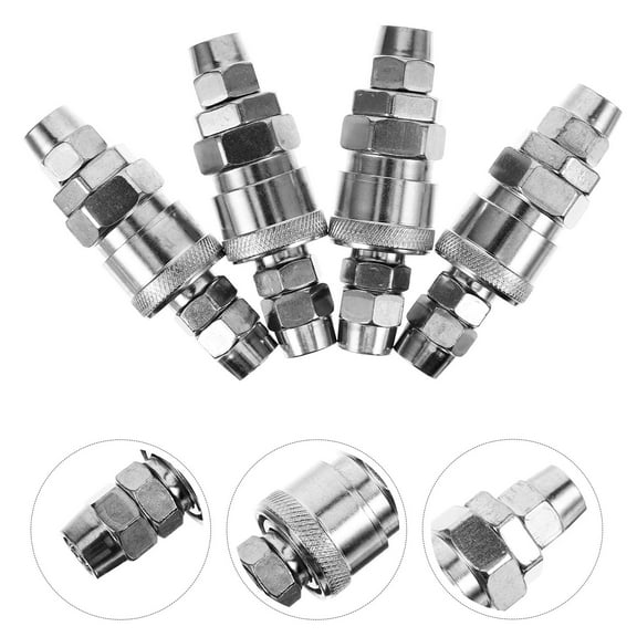 HONMEET 4Pcs Quick Pneumatic Coupling Metal Air Compressor Connector for Car Use with Easy Lock Design