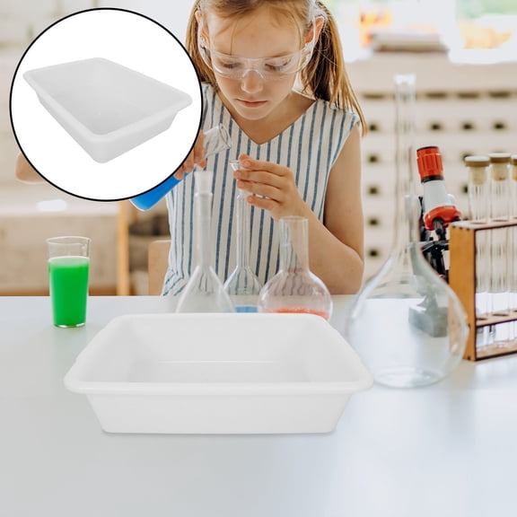 HONMEET 4Pcs Rectangular Polypropylene Lab Tray for Sample Management in Laboratories