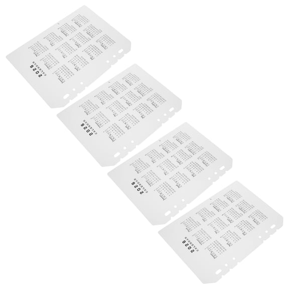 HONMEET 4Pcs 2026 Calendar Binder Inserts Transparent Plastic Dividers with Matte Finish