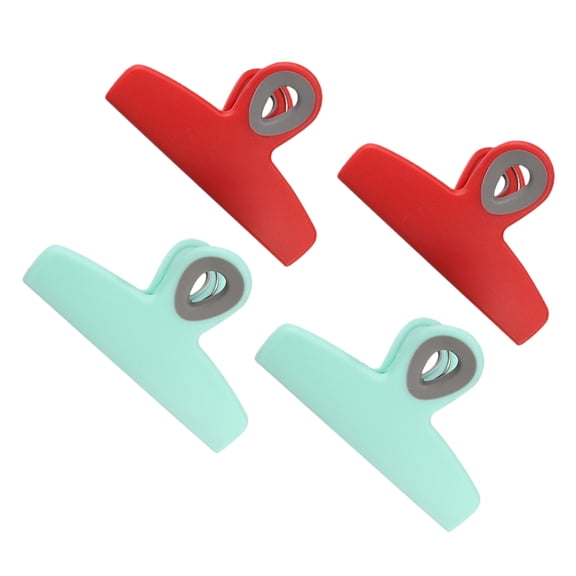 HONMEET 4Pcs Reusable Food Bag Clips Multipurpose Kitchen Supplies with Hanging Hole Assorted Colors