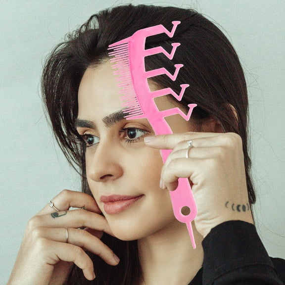HONMEET 4Pcs Root Lifting Comb Assorted Color Plastic Double Sided for Hair Styling and Bangs