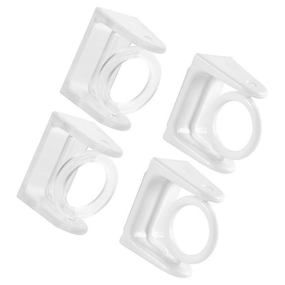 HONMEET 4Pcs Self Adhesive Curtain Rod Support Bracket with 360 Degree Rotation for Home Organization