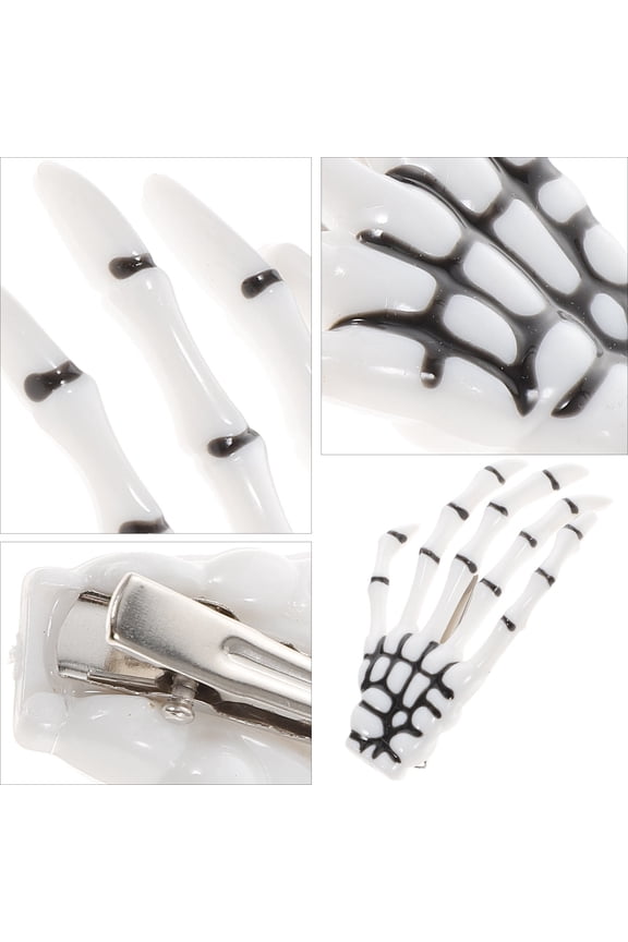 4Pcs Plastic Skull Claw Hair Clips for Clothing Accessories and Decor