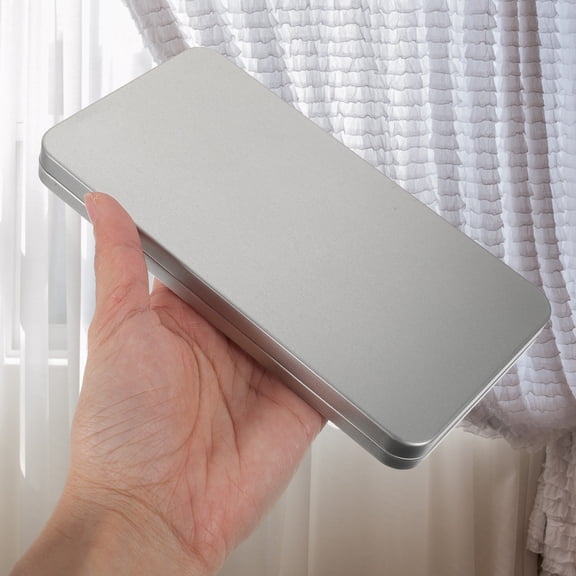 HONMEET 4Pcs Portable Plated Silver Metal Storage Container for Phone Covers and Tempered Glass