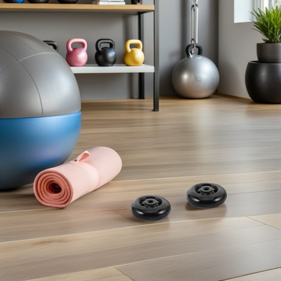 HONMEET 4Pcs Stable Plastic Fitness Roller Wheels for Home Gym Equipment Easy to Replace and Portable