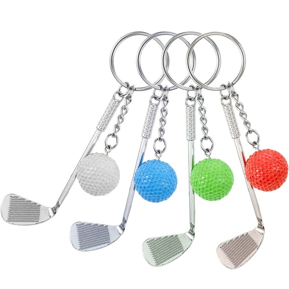 HONMEET 4Pcs Stylish Golf Cart Keychain Pendant with Glossy Finish for Key Ring Accessories