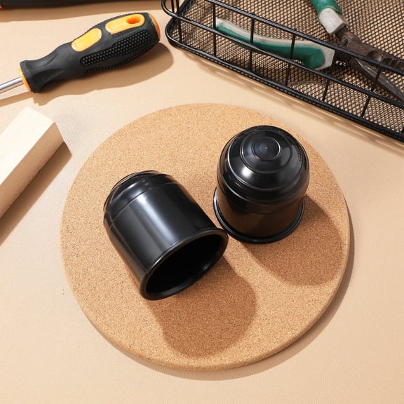 HONMEET 4Pcs Robust Construction Trailer Ball Cover Novelty Hitch Ball Cover Black Plastic for Vehicle Owners