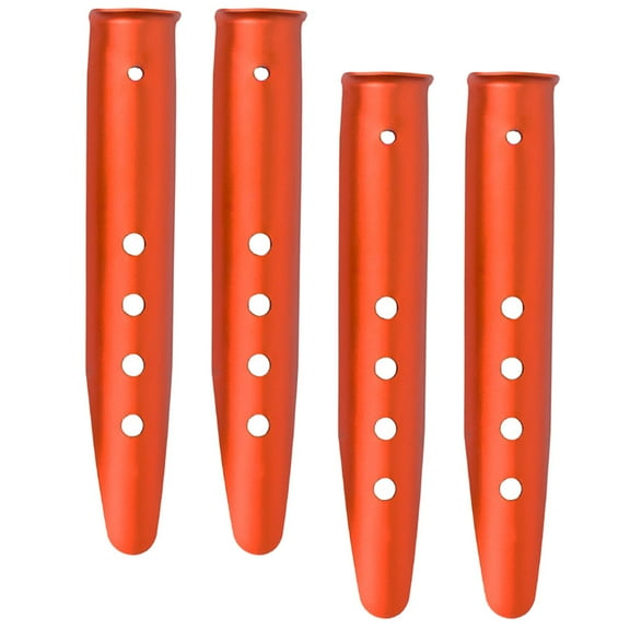 HONMEET 4-Pack Aluminum Tent Stakes Orange Sand Spike for Beach Camping Hiking Outdoor Gear