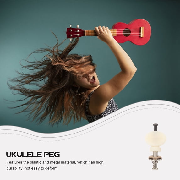 HONMEET 4-Piece Ukulele Tuning Accessories Set Metal and Plastic Pegs for Folk Ukulele 1.69x0.79x0.51in