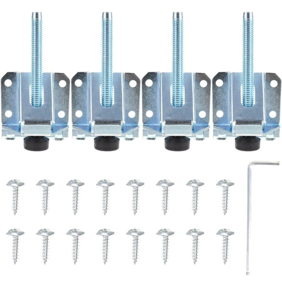 HONMEET Adjustable Table Feet Silver Durable Cold Rolled Steel for Furniture 4Pcs