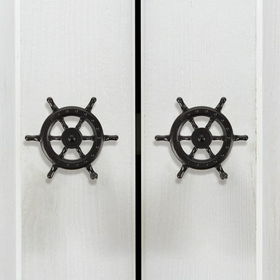 HONMEET 4-Pack Black Alloy Nautical Anchor Drawer Pulls Handles for Cabinet and Furniture Replacement