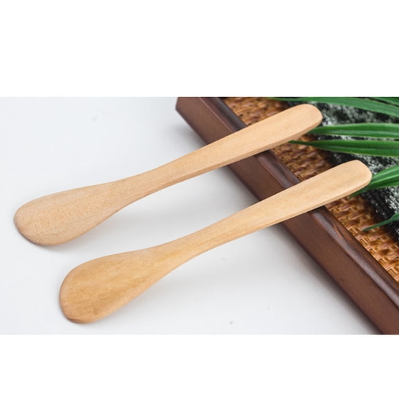 HONMEET 4-Piece Wooden Jam Spreaders Set with Ergonomic Grip Handles, Beige Finish, Perfect for Kitchen, Dining, and Food Serving