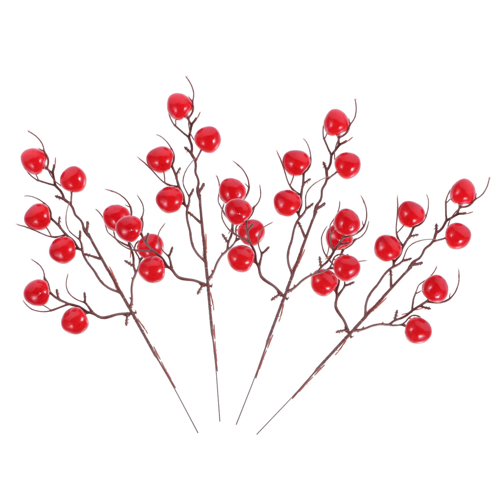HONMEET 4Set Artificial Berry Picks Red Plastic Foam Diy Handmade ...