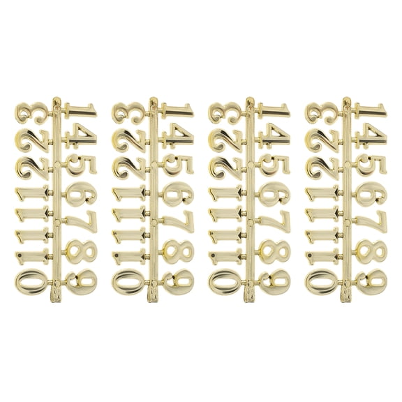 HONMEET 4Set Clock Numerals Kit with Golden Arabic Numbers for DIY Wall Clock Face Replacement
