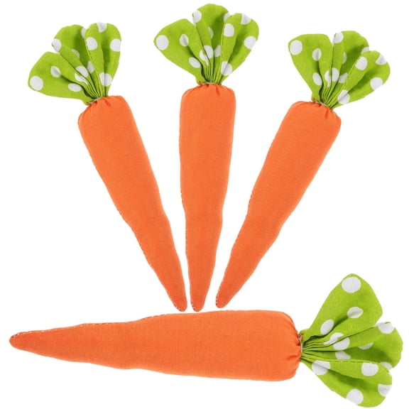 HONMEET 4Pcs Orange Cloth Carrots Easter Decorations for Table, Home, Office, Spring Holiday, 5.72.21in