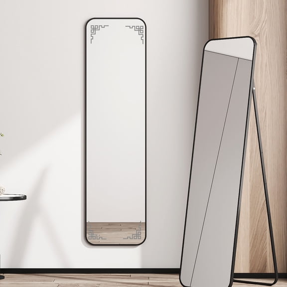 HONMEET 4pcs Acrylic Mirror Border Stickers Adhesive Bathroom Mirror Frame Decor 3D Furniture Decals with Mirror Trim Corners