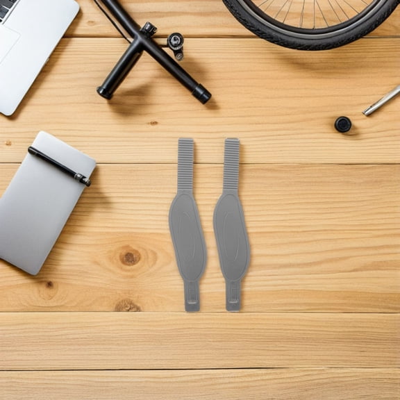 HONMEET 4pcs Adjustable Toe Clips with Plastic Pedal Straps Grey Anti- for Outdoor Cycling Accessories