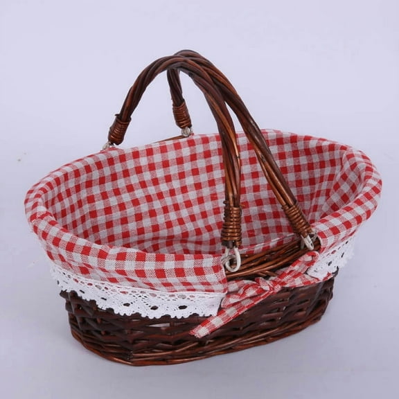 HONMEET Boho Farmhouse Basket Liners 4-Pack Fitted Cloth Storage Basket Covers for Home Organization