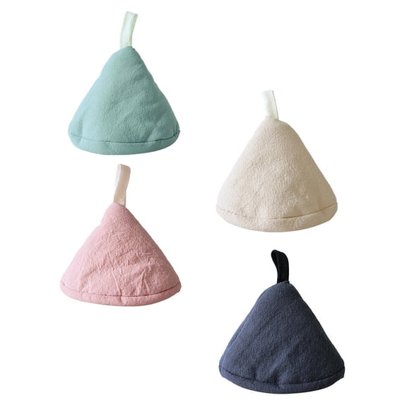 HONMEET 4Pcs Washable Cotton Pot Cover Caps Triangle Potholder for Hot Handles