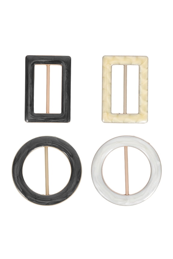 4pcs Clothes Corner Knot Buckle Assorted Colors Zinc Alloy Design for T-Shirts Travel and Everyday Use