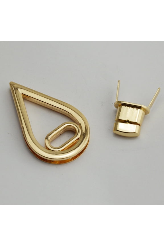 4Pcs Golden Bag Hardware Water Drop Shape Lock Made of Premium Zinc Alloy