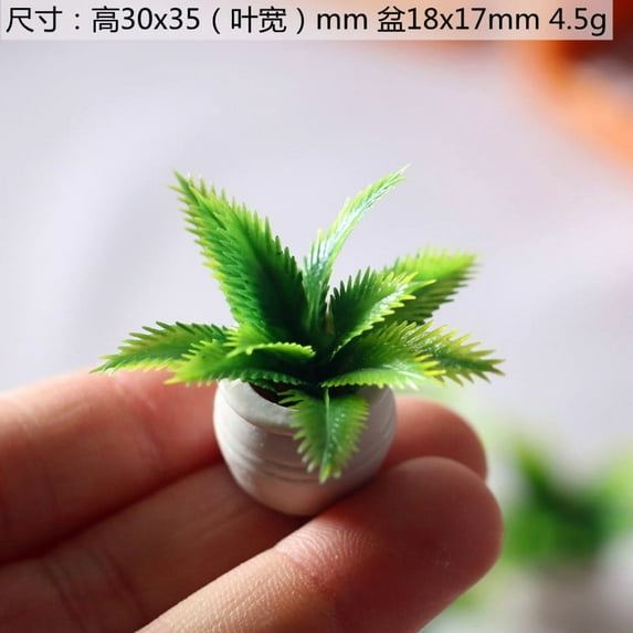 HONMEET 4pcs Miniature Artificial Potted Plants Set for 1:12 Scale Dollhouse, Tiny House Decor, Crafts, and Home Accessories