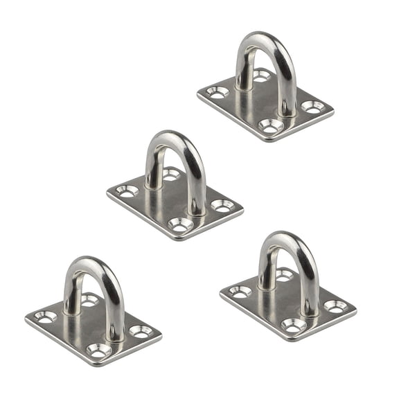 HONMEET 4pcs Square Ceiling Hooks Silver Ceiling Mount for Homeowners 5X4cm