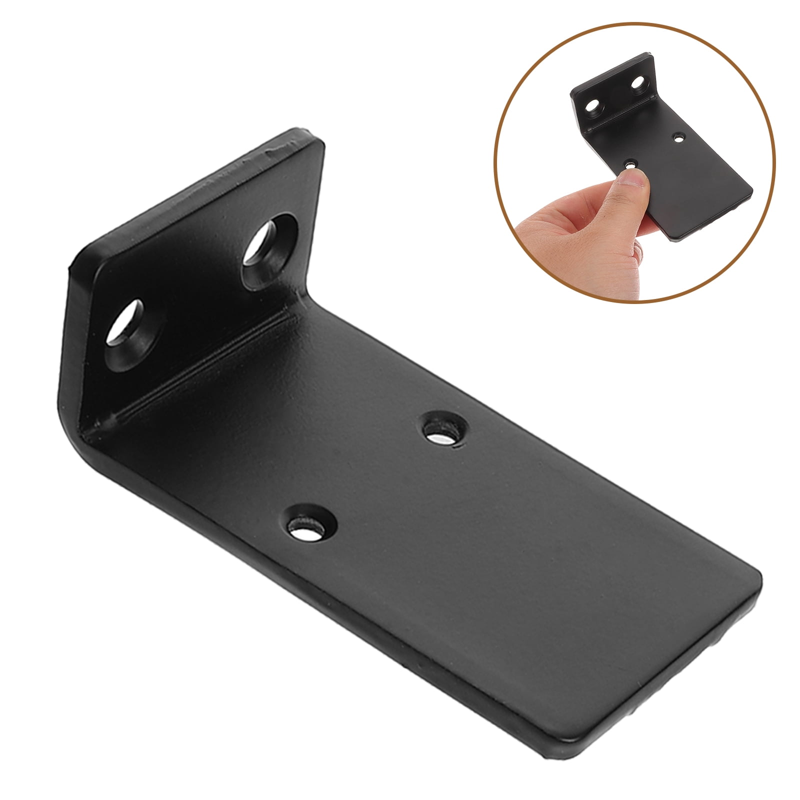 HONMEET Floating Shelf Hardware 4Pcs Black L-Brackets Invisible Support Wall Mount Brackets for Home